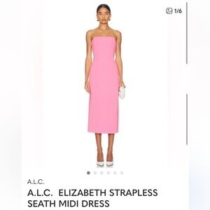 A.L.C. Elizabeth Strapless Pink Midi Dress